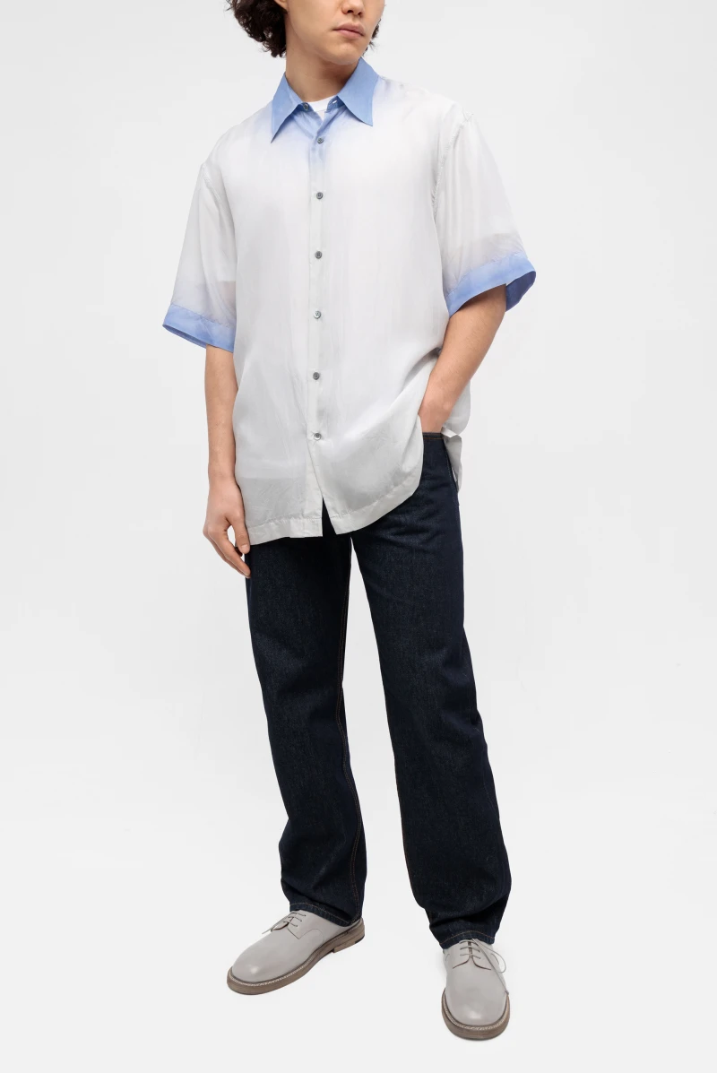 Рубашка Dries Van Noten cassidye 8162 m.w.shirt blue 9019241003 