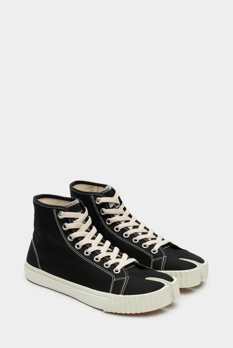 Кеды Maison Margiela tabi sneakers high top black/white