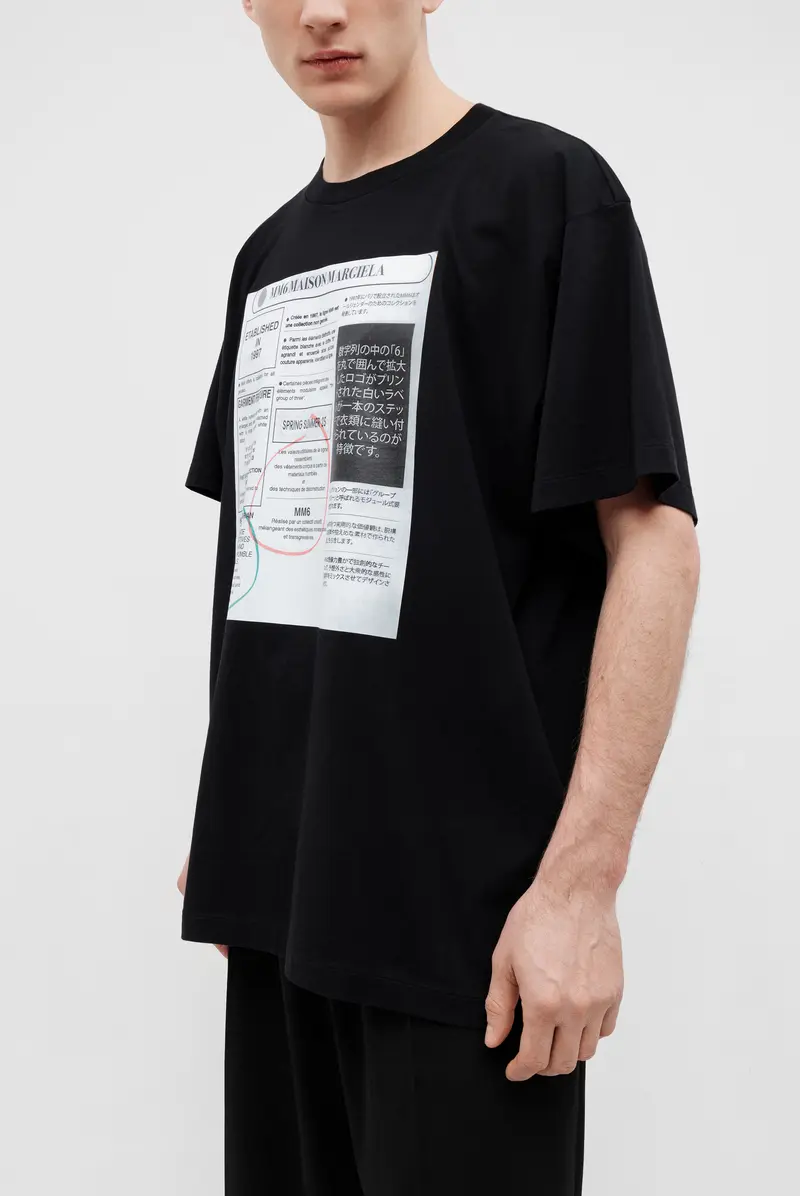 MM6｜ (SH0GC0043 S24312 900) Maison Margiela MM6 M Logo T-Shirt in Black – Oneness Boutique