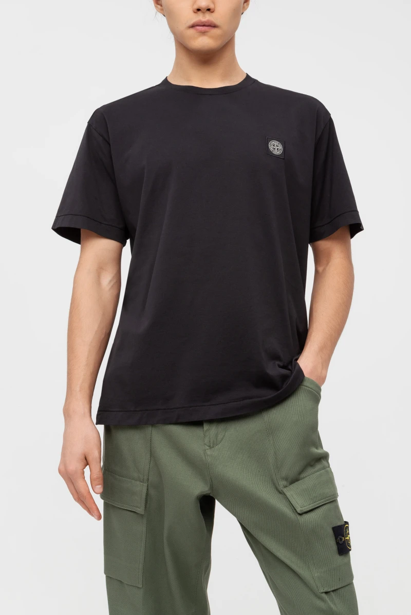 新品 liten Sculpture form pullover Футболка Stone Island short-sleeve t-shirt black 9083231018