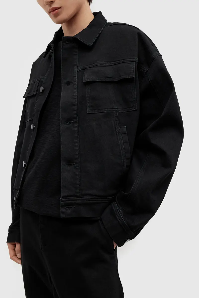 THOM KROM Hooded Cotton Stretch Zip Hoodie | MSJ632BLACK