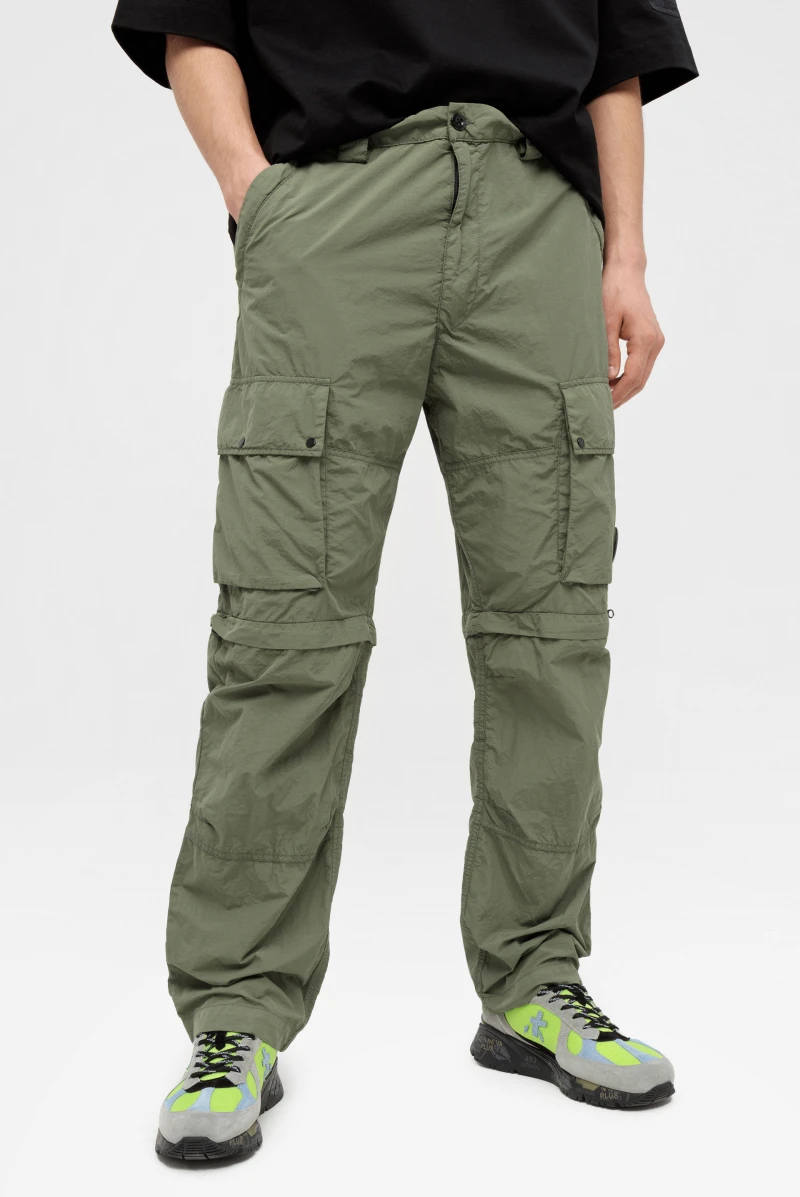 Брюки C.P. Company flatt nylon zipped cargo pants bronze green