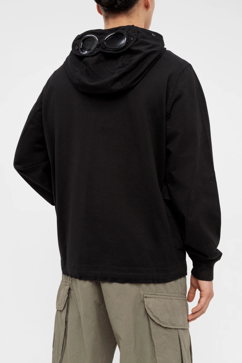 Cp company black goggle hoodie online