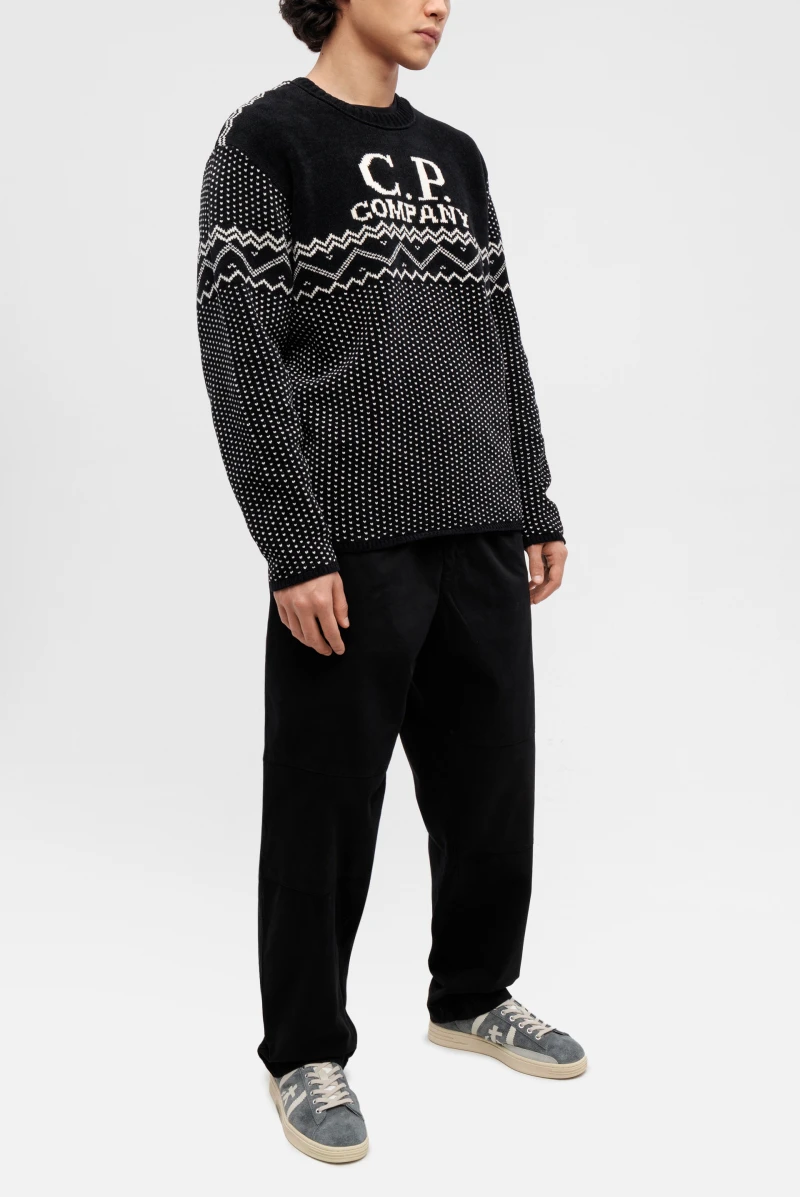 Джемпер C.P. Company chenille cotton jacquard knit black