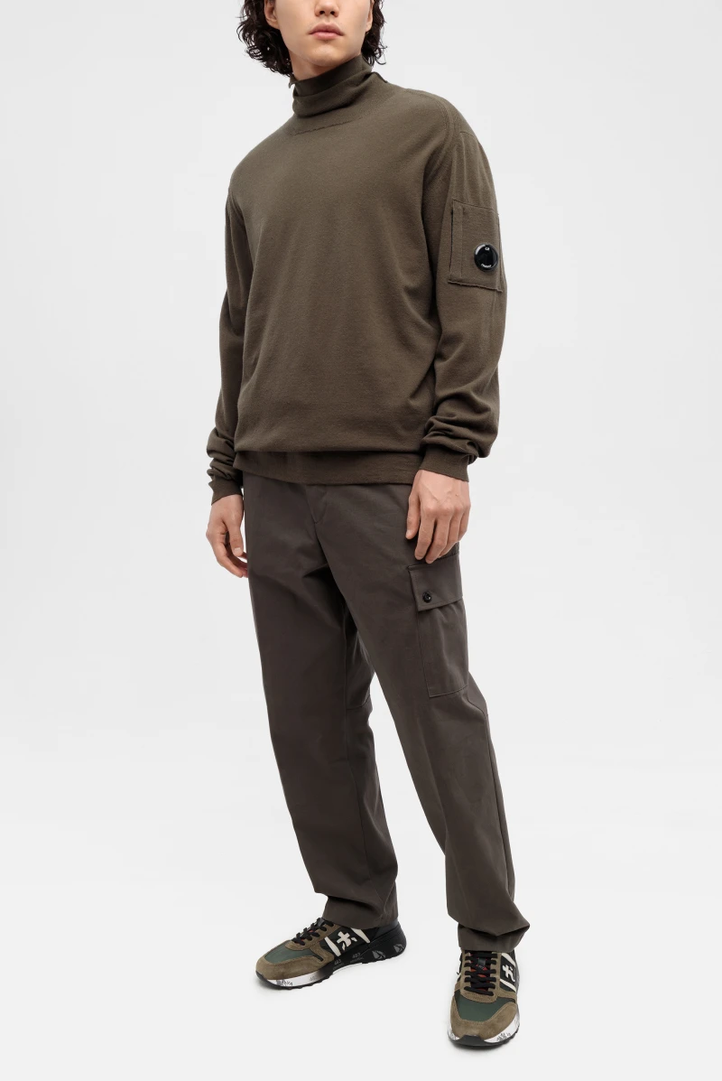 Водолазка C.P. Company extafine merino wool roll neck knit stone