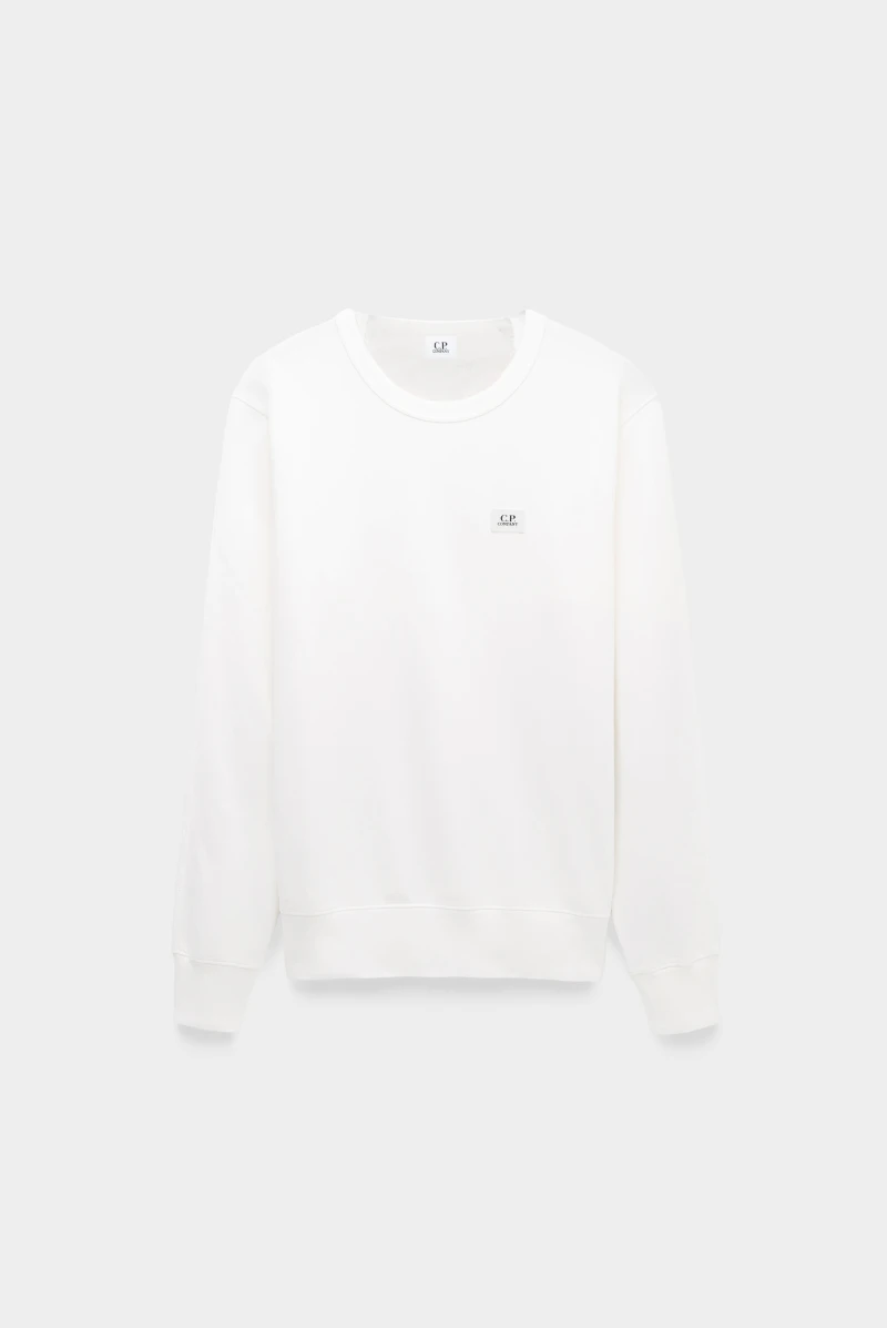 C.P. Company light fleece logo detail sweatshirt gauze white 9113232170 11790 Leform