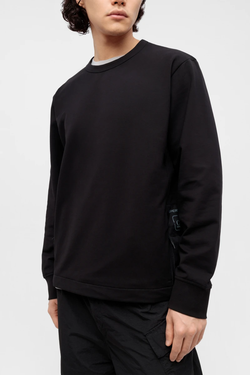 CP COMPANY｜SWEATSHIRTS (Stretch Fleece Mixed Pocket Swe C.P. Company Metropolis Stretch Fleece Sweatshirt Navy at