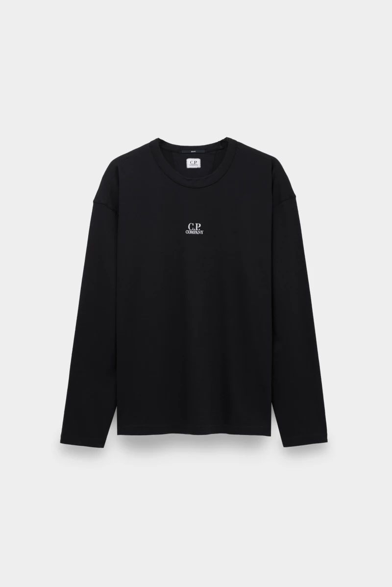 CP COMPANY｜ (20/1 Jersey Boxy Logo Longsleeve T-Shirt ( Лонгслив C.P. Company 20/1 jersey boxy long sleeved t-shirt