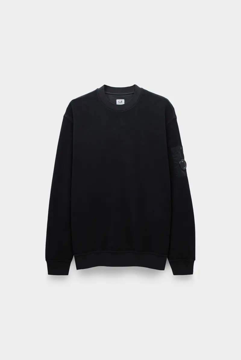 C.P. Company sweatshirts crew neck in brushed emerized diagonal fleece black sand 9113242166 29990 Leform