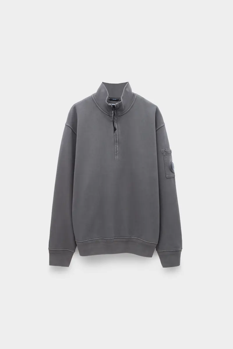 【新品】C.P. COMPANY Harfzip Sweat C.P. Company Sweatshirt - Sweat Hooded Harvest Pumpkin