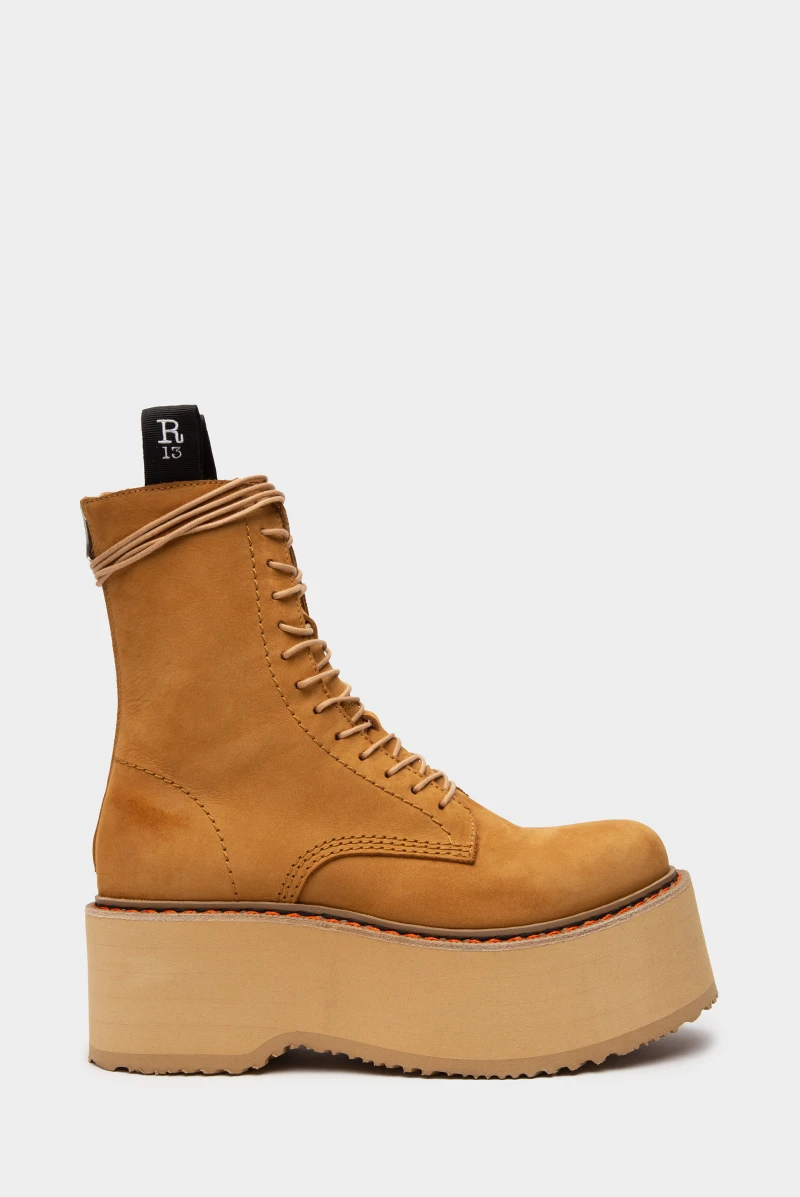 R13 Denim R13 Double Stack Boots Suede Combat Boots R13 IT Buy Pre
