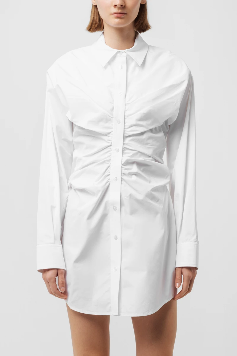 ワンピース Alexander Wang PULLED SHIRT DRESS WITH BACK CUMMERBUND Alexander Wang ALEXANDER WANG PULLED SHIRT DRESS WITH BACK