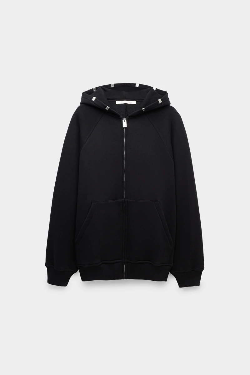 Alyx lightercap hood zip sweatshirt black 9608231110 34290 Leform