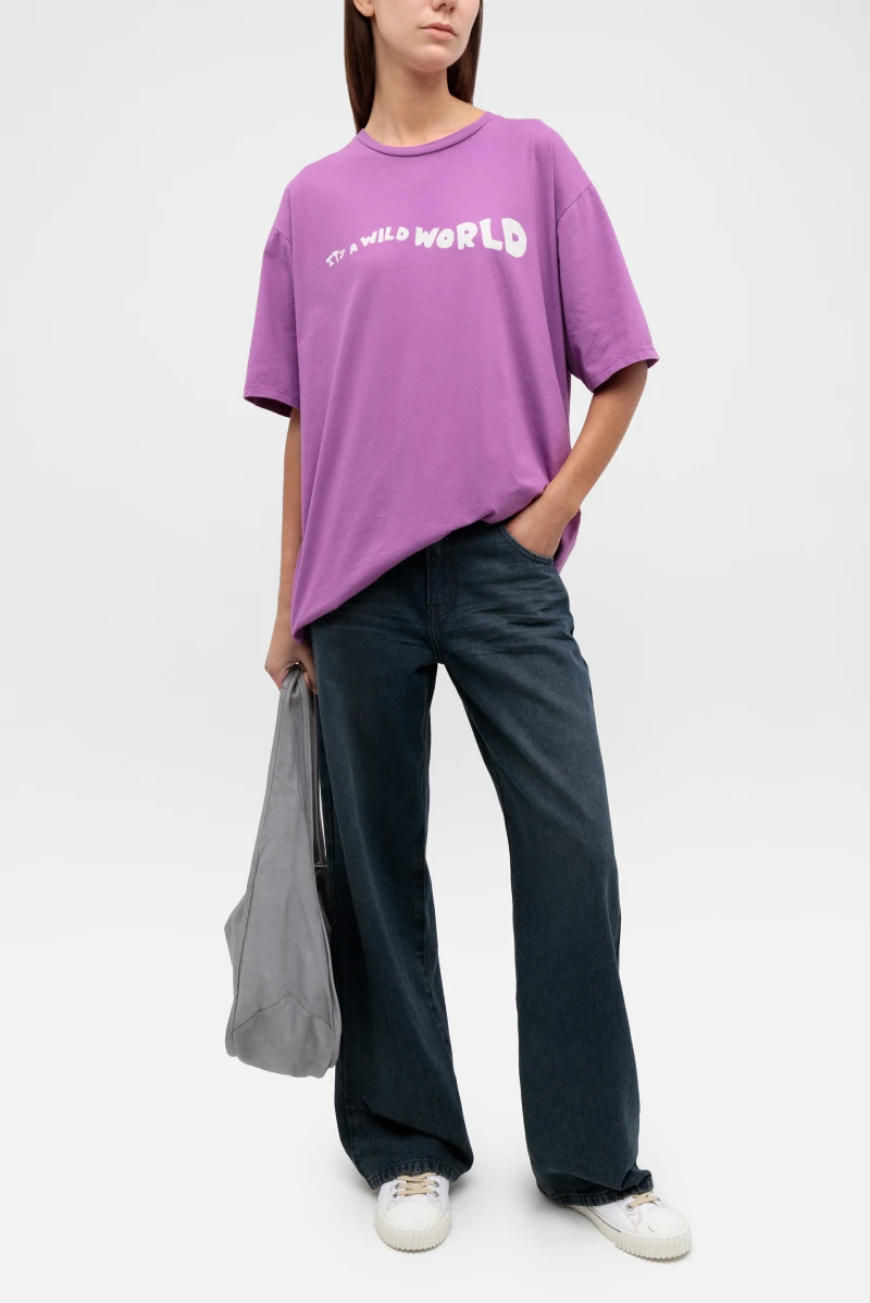 Футболка OneTeaspoon it's a wild world basketball tee purple Футболка OneTeaspoon it's a wild world basketball tee purple