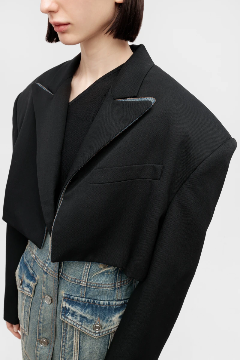 Пиджак Juun.J denim torso wool blazer black 9676232046 Пиджак Juun.J denim torso wool blazer black 9676232046