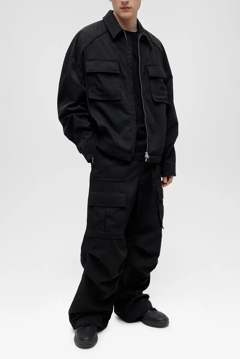JUNJUN Куртка Juun.J out pocket design stand collar jumper black