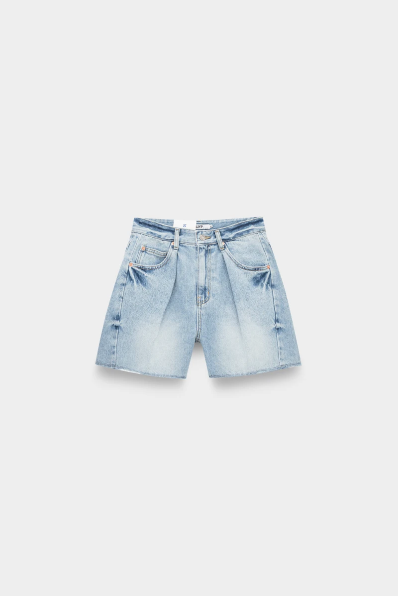 SJYP raw hem denim shorts light blue 9691241035 17490 Leform