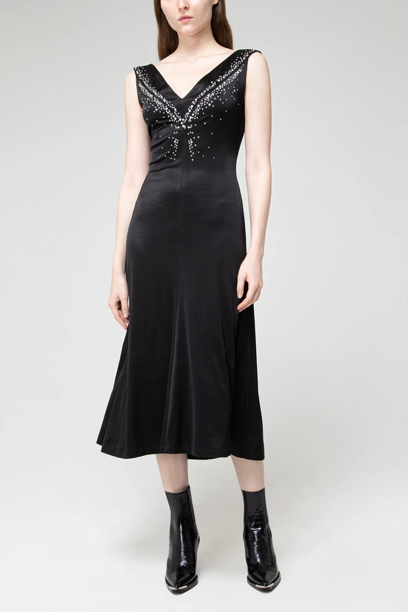 Paco Rabanne robe long dress black 9718201005 48790 Leform