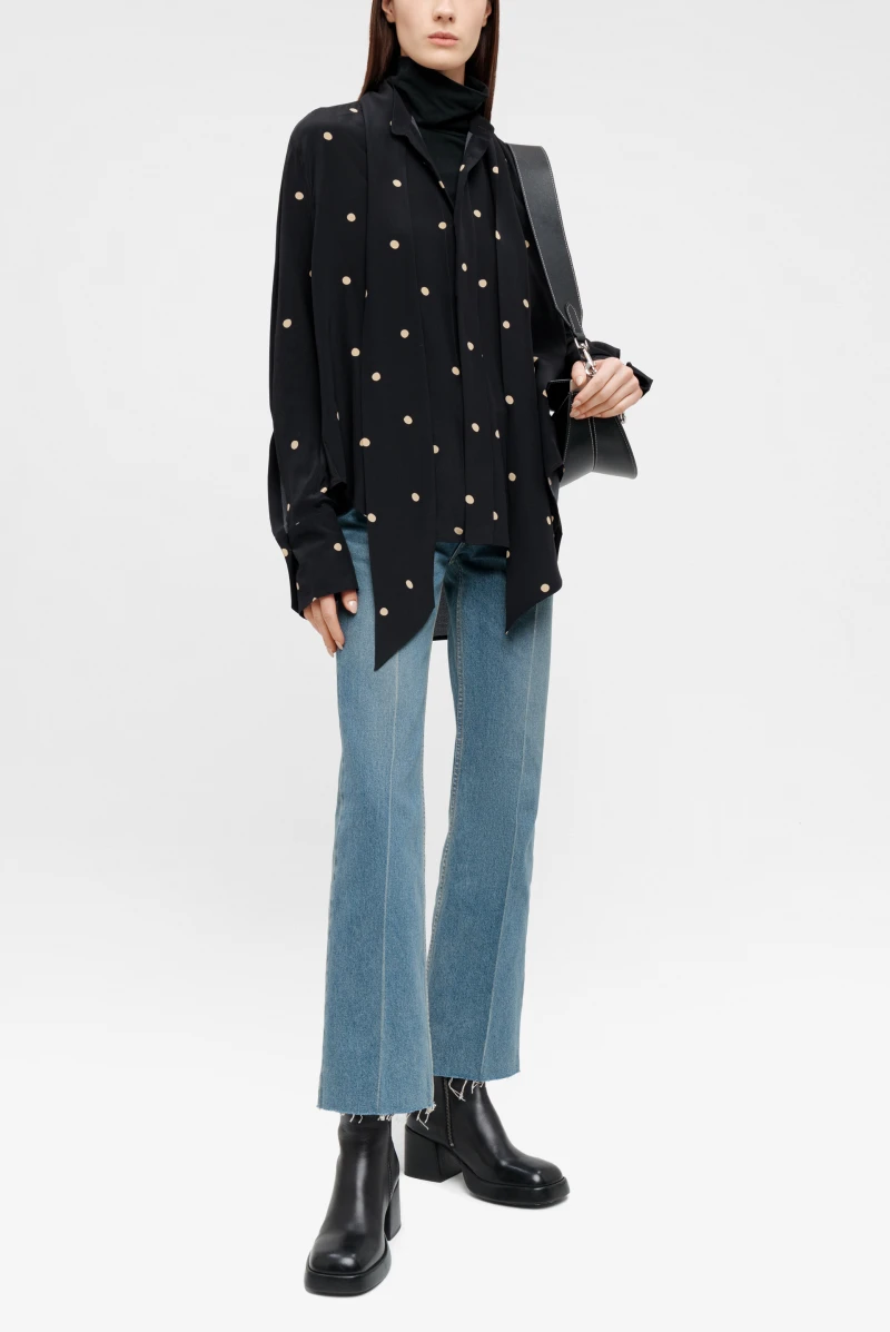 Джинсы Petar Petrov mid-rise slim fit cropped jeans ocean