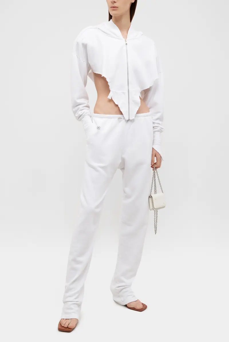 Худи Sami Miro Vintage v cut zip up hoodie white 9802242013