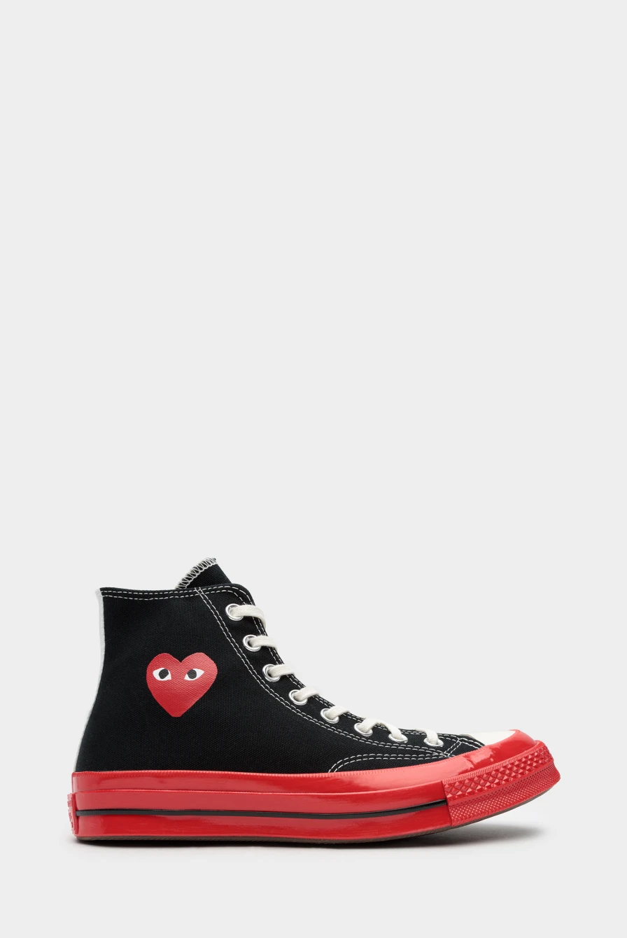 Converse high tops black and red on sale