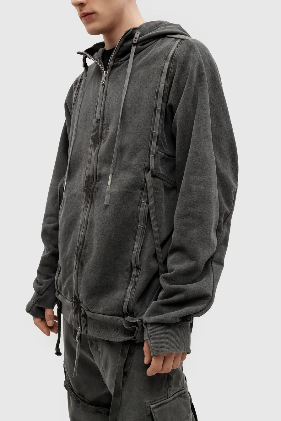 Куртка Boris Bidjan Saberi zipper5 fpf00006 dark grey