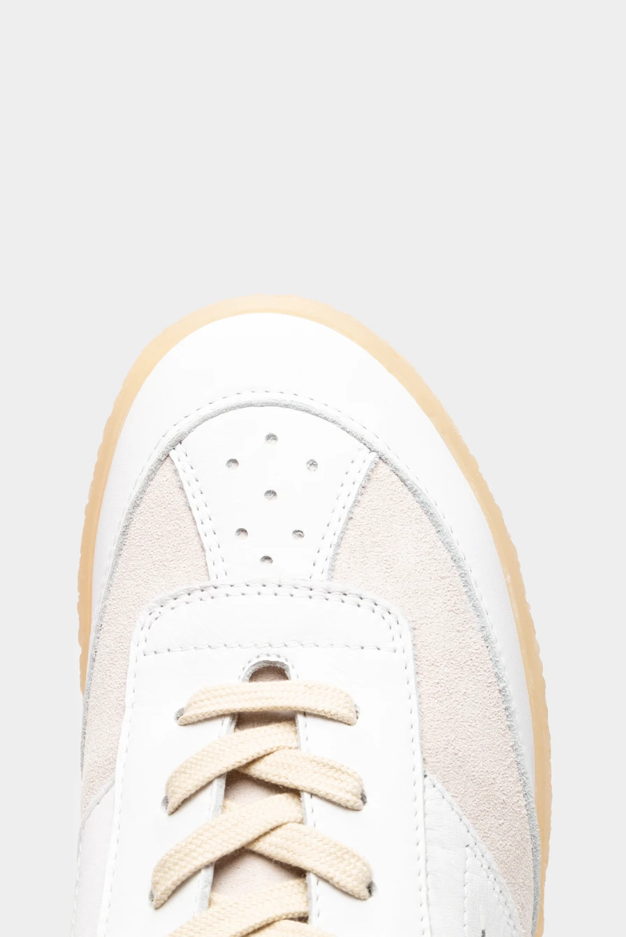 カメリア Кеды MM6 Maison Margiela 6 court sneakers white/silver birch