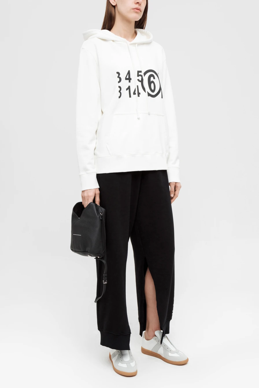 Худи MM6 Maison Margiela number logo printed hoodie off