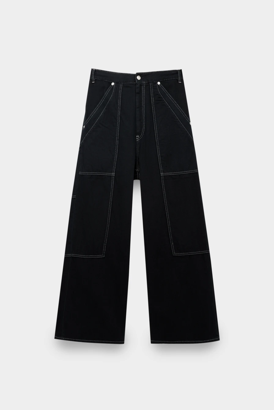 Джинсы MM6 Maison Margiela pants 5 pockets black 9050241026