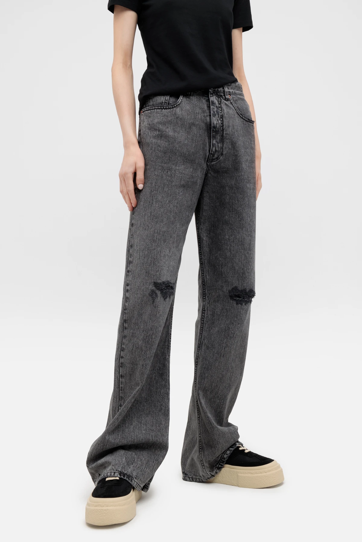 Джинсы MM6 Maison Margiela pants 5 pockets black 9050242068