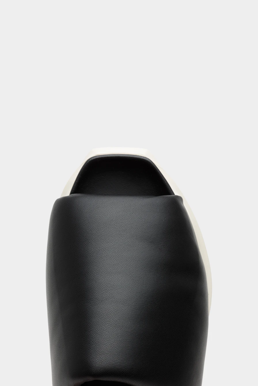 Мюли Rick Owens geth puffer slide black/milk 9073241001 - купить в