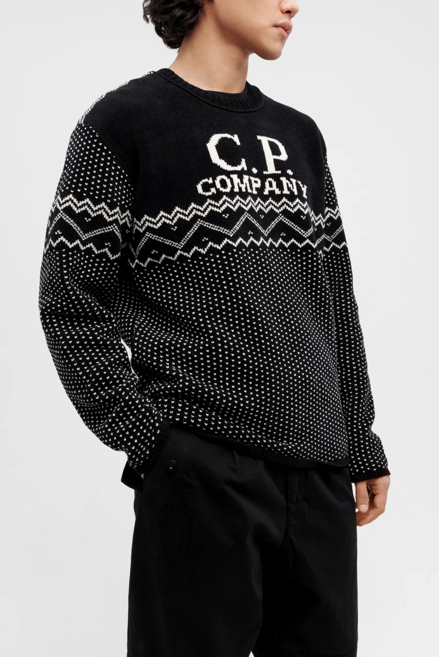 Джемпер C.P. Company chenille cotton jacquard knit black