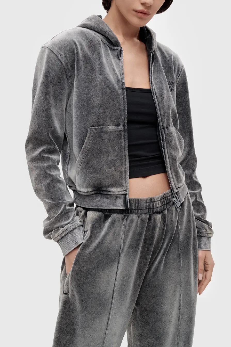 デーヴスウィート！ Худи Alexander Wang shrunken zip up washedcaviar 9336251032