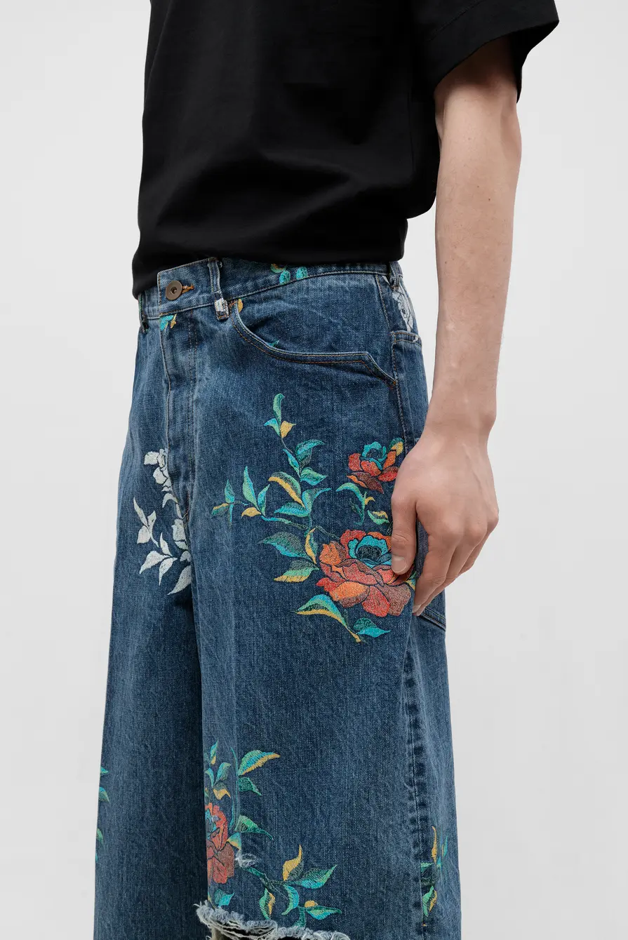 BED J.W. FORD Flower Pattern denim Pants