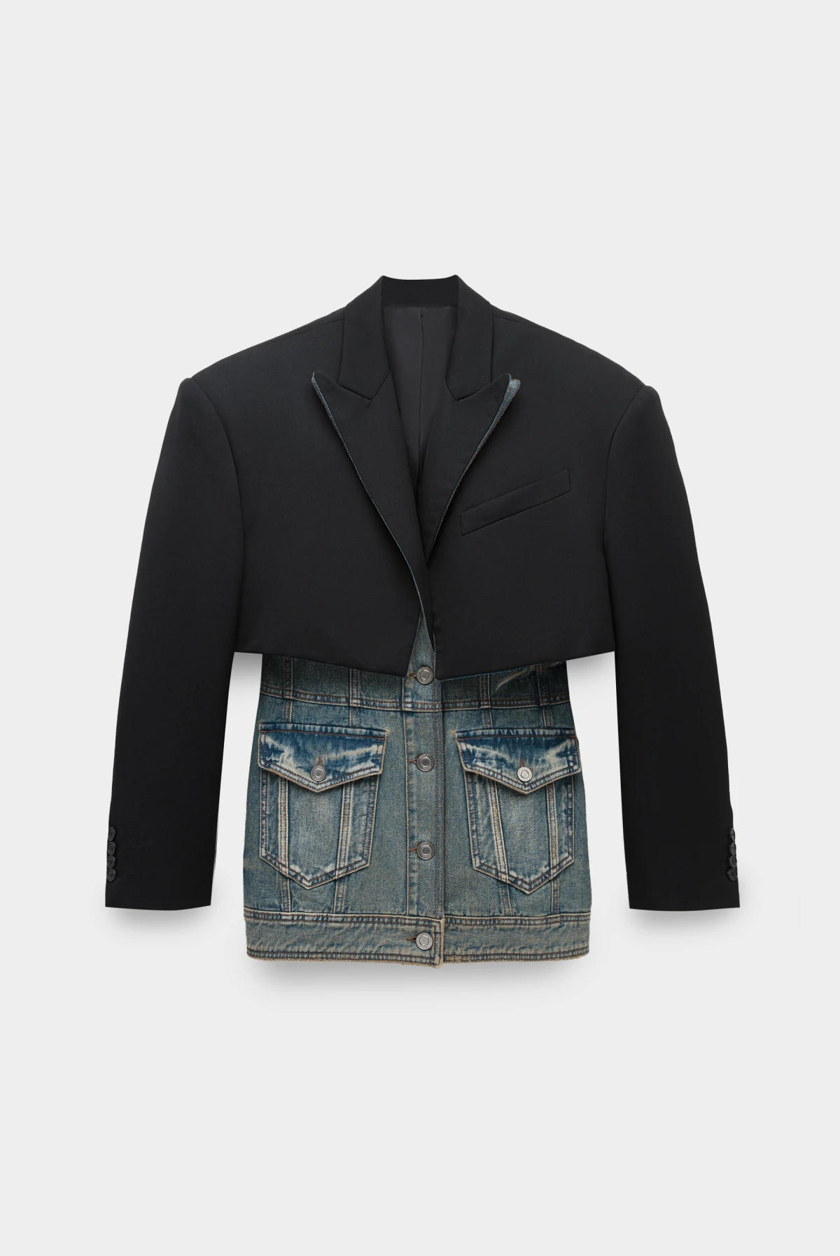 Пиджак Juun.J denim torso wool blazer black 9676232046 Пиджак Juun.J denim torso wool blazer black 9676232046